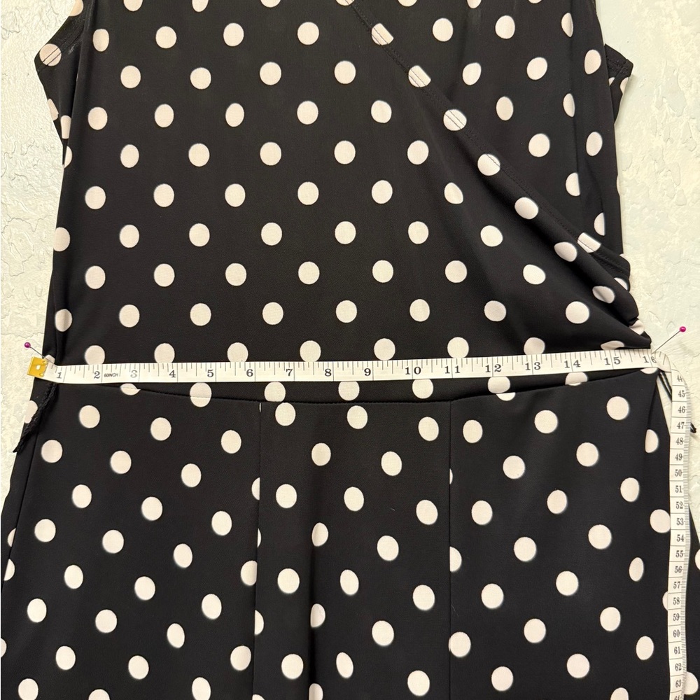Jones New York Black and White polkadot V-Neck Maxi Dress - Picture 9 of 15